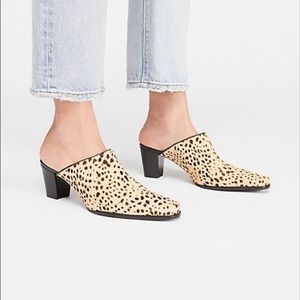 MATISSE Commodore Calf Hair Animal Print Mules